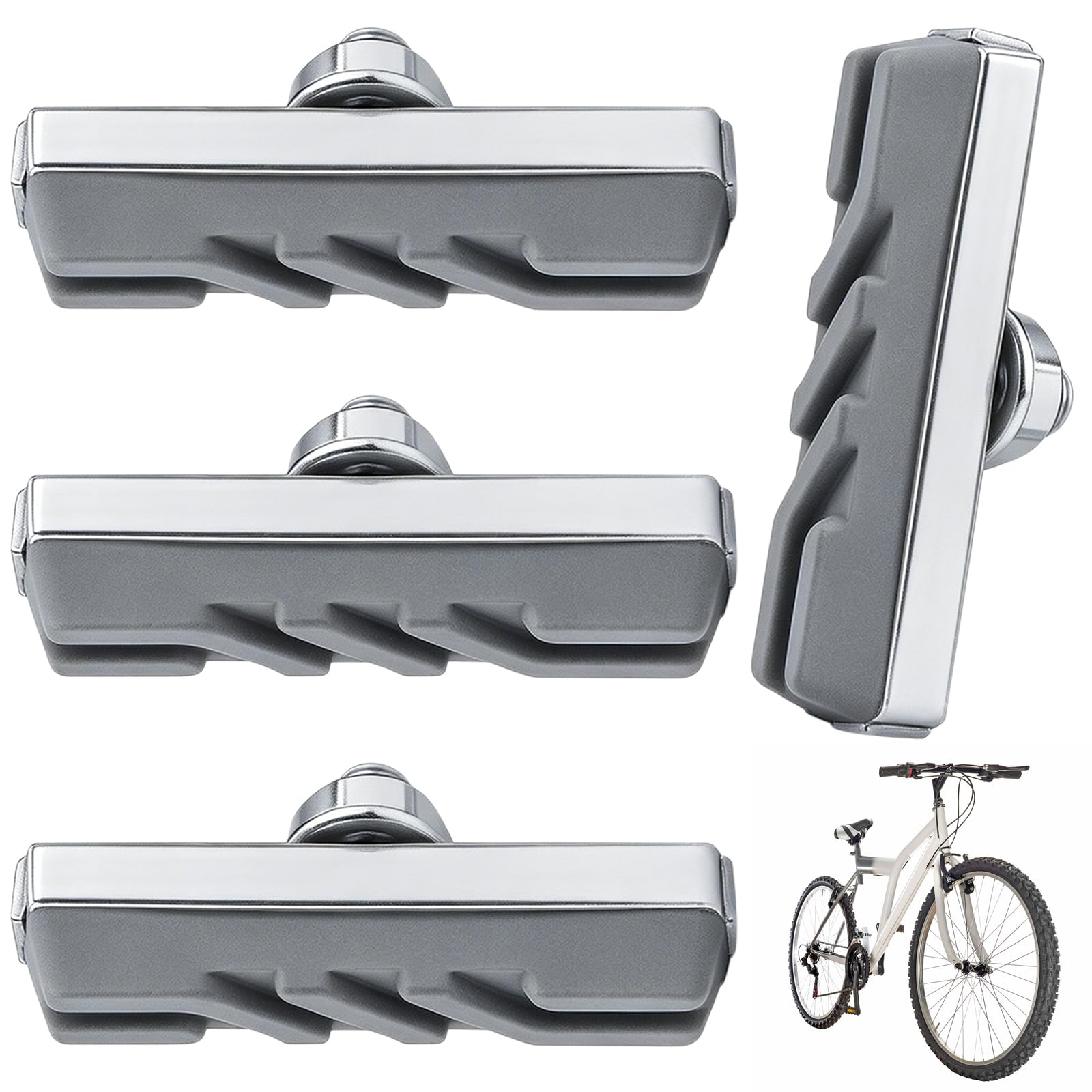 Premium Ceramic Bike Brake Pads 4 Pcs, V Brake Pads for Bicycle Replacement, Universal Bicycle Brake Blocks Compatible with a variety of mountain bike brands, All-Weather Quiet Braking Blocks