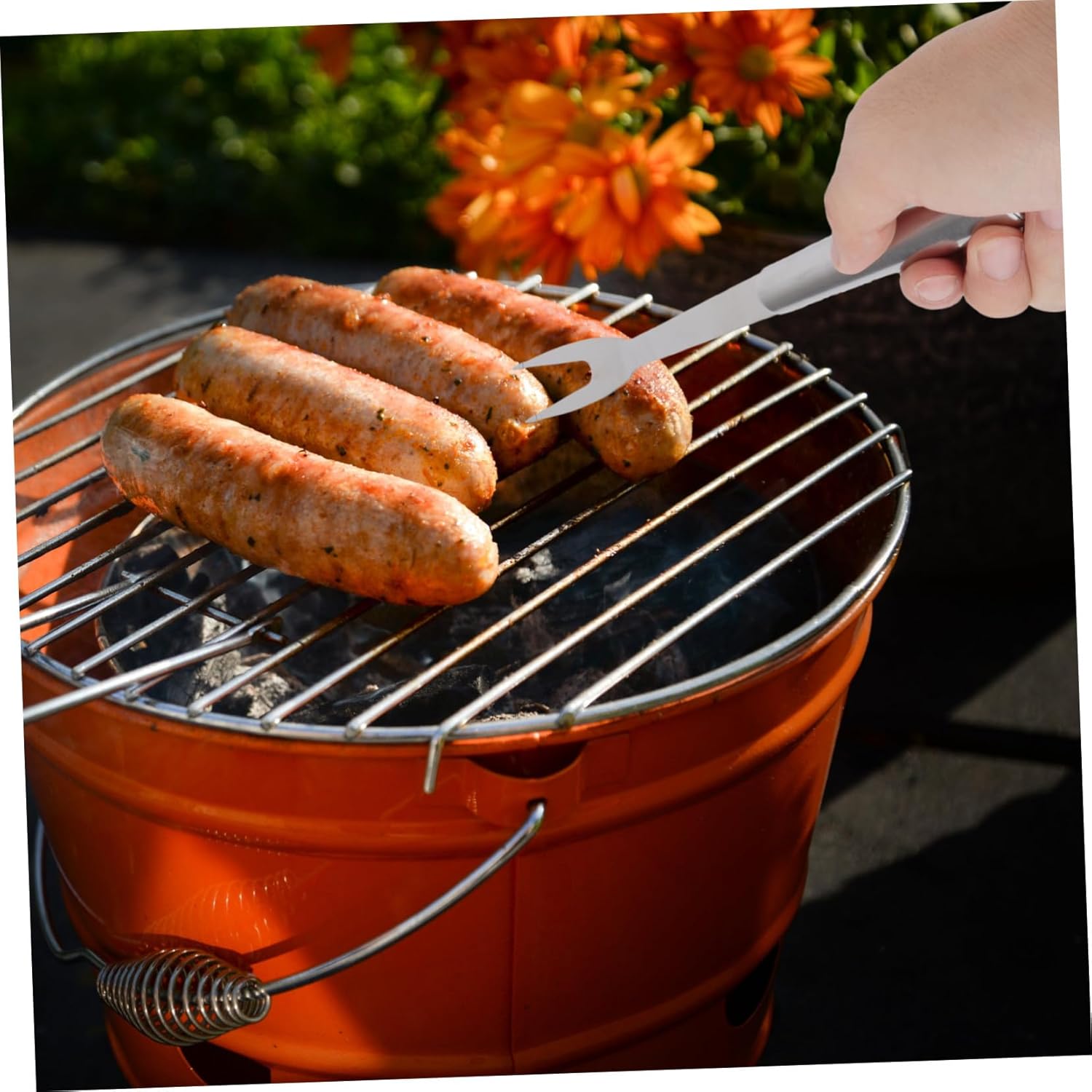 POPETPOP Portable Outdoor Barbecue Set Stainless Steel BBQ Tools with Aluminum Case Lightweight Grill Utensils Kit for Camping Picnics and Outdoor Cooking Heat-Resistant Handles for Safe