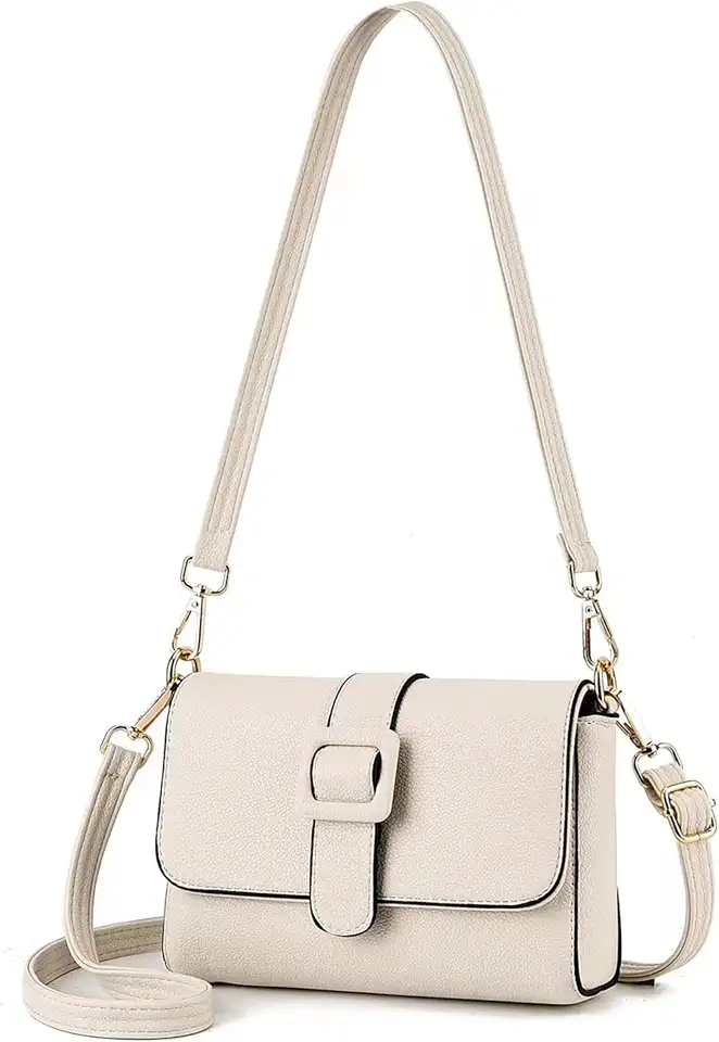 Bolsa Feminina de Couro Macio - Alças duplas ajustáveis (Ombro/Crossbody), Multiuso para Dia a Dia, Festas e Viagense Couro Macio
