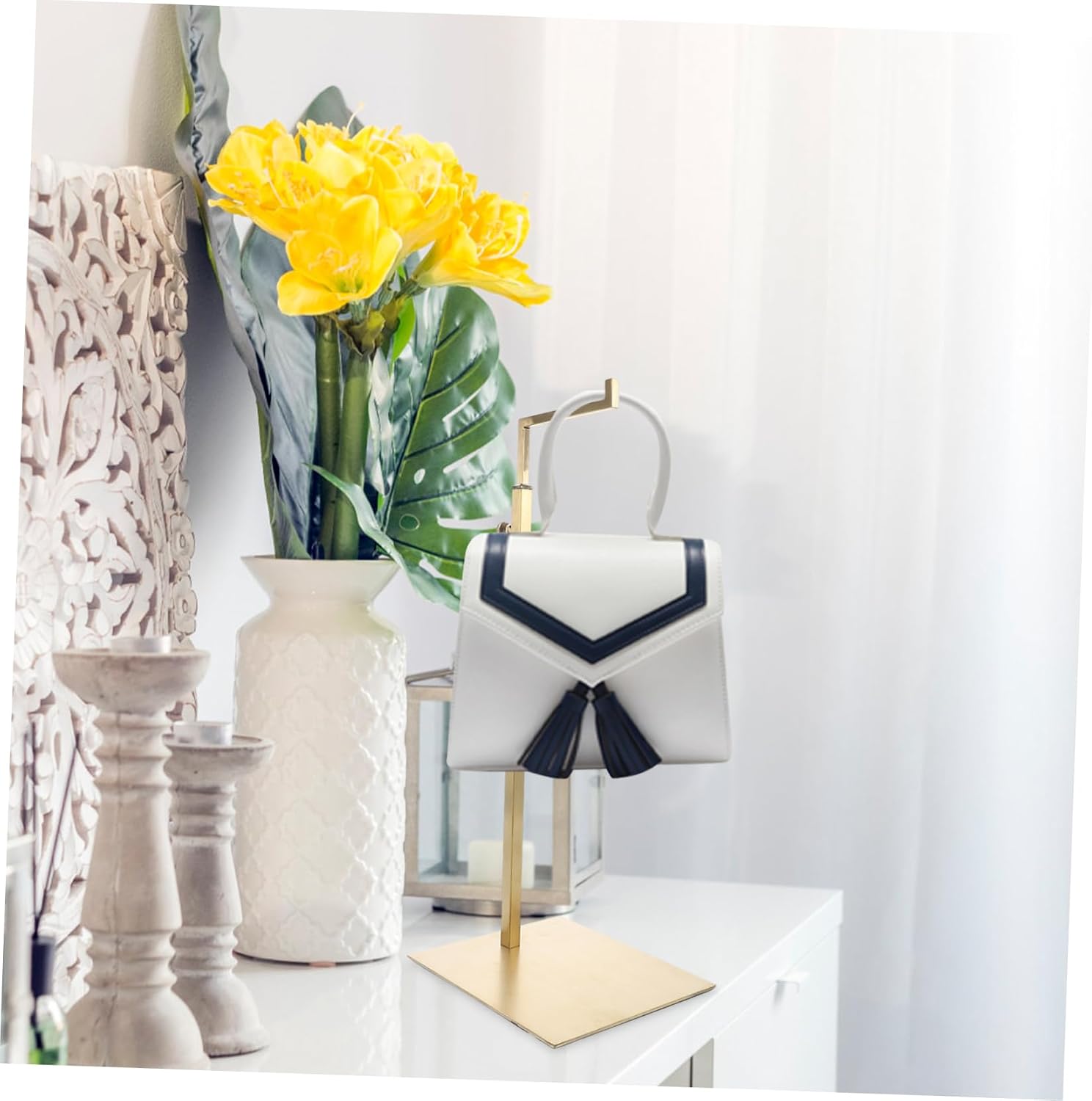 Holibanna Bag Hanger Stand Purse Display Rack Vertical Hanging Holder for Shopping Mall Closet Tie Handbag Style