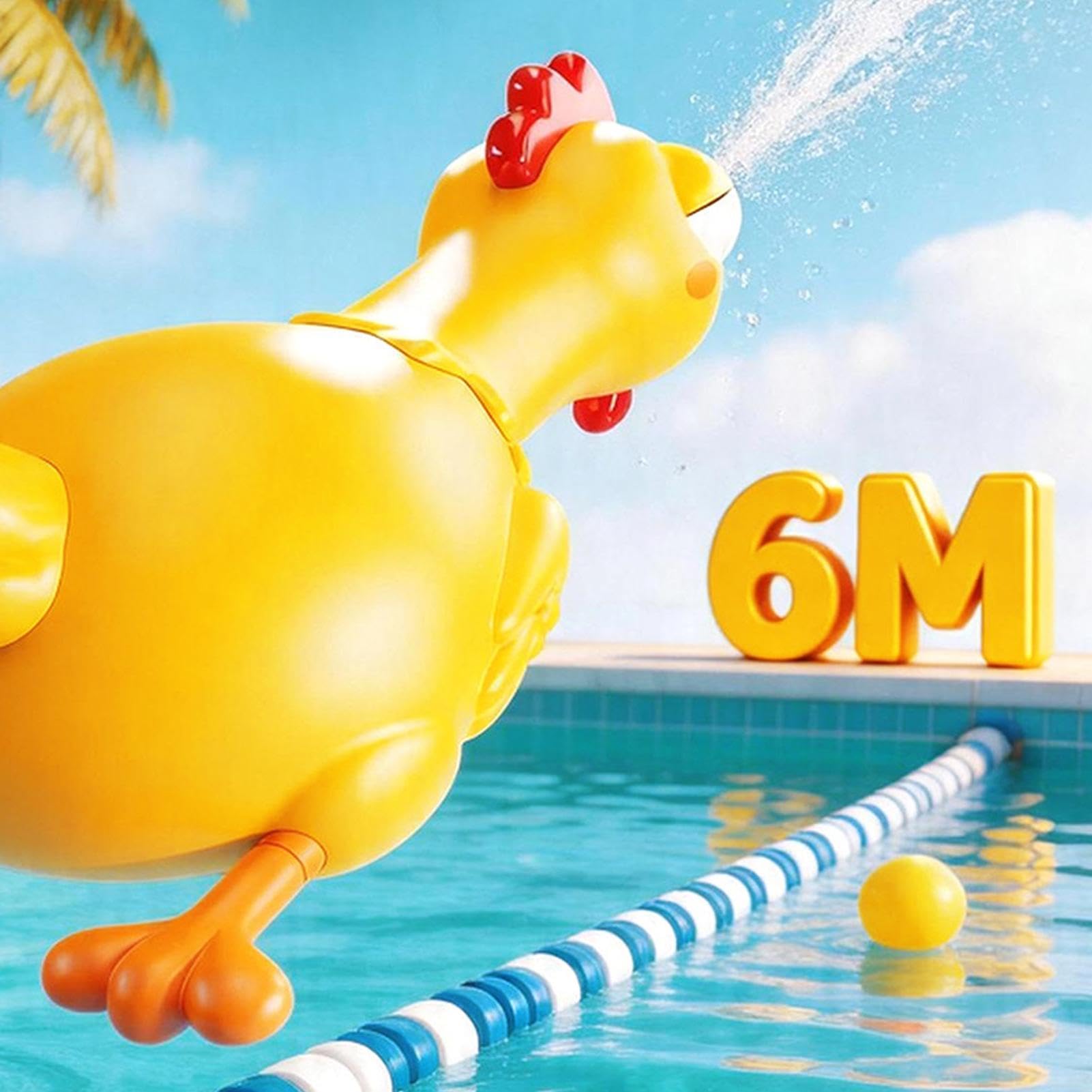 Pistola Ad Acqua Elettrica Pollo Divertente a Lunga Gittata | Spruzzatore Per Giochi D'Acqua All'Aperto per Bambini sopra i 6 anni Piscina Spiaggia Giardino Cortile