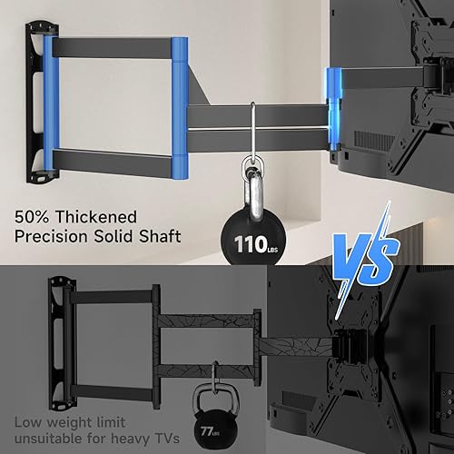 Miniatura 5 de Suptek Soporte de pared para TV de movimiento completo de 40 pulgadas de largo para televisores de 32 a 65 pulgadas, soporte de esquina articulado,