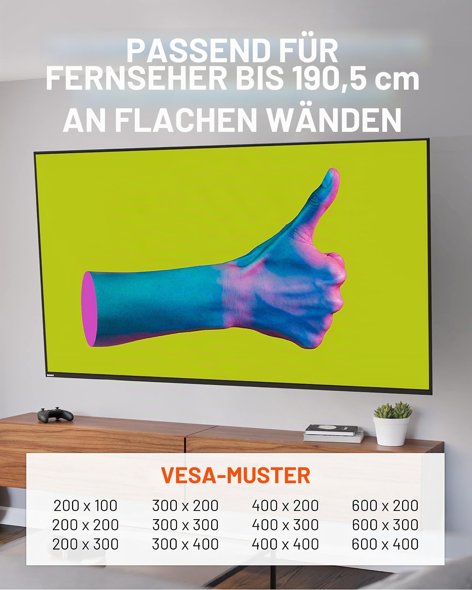 ECHOGEAR Eck-Wandhalterung für große Fernseher – Montieren Sie Fernseher bis zu 165,1 cm in der Ecke oder bis zu 190,5 cm an Einer flachen Wand