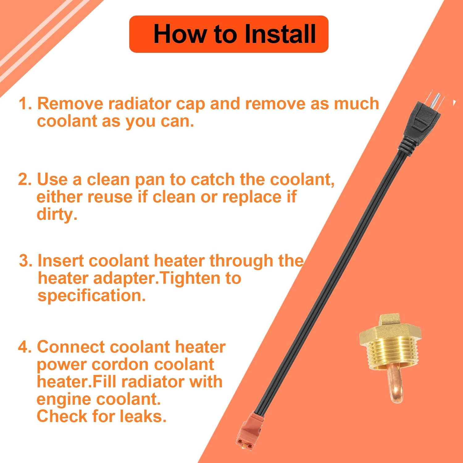 YMT Engine Block Coolant Heater Kit Replace AR87167 Compatible with John Deere 1025R 110 2210 2305 4210 445 X495 XUV Gator 850D 855D 855M 865E