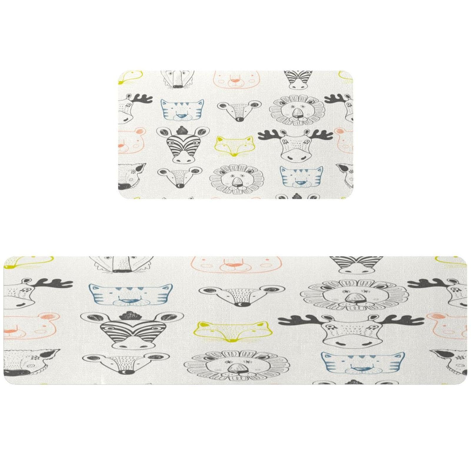 Alfombra de pasillo antideslizante y absorbente para cocina bosque