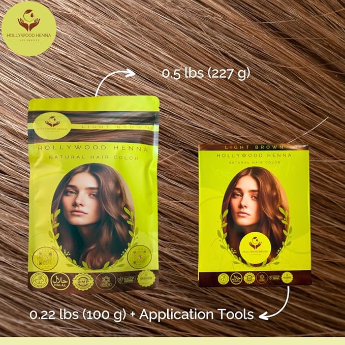 Kit de Tinte para Cabello Marrón Claro Orgánico con Henna 100g miniatura 9