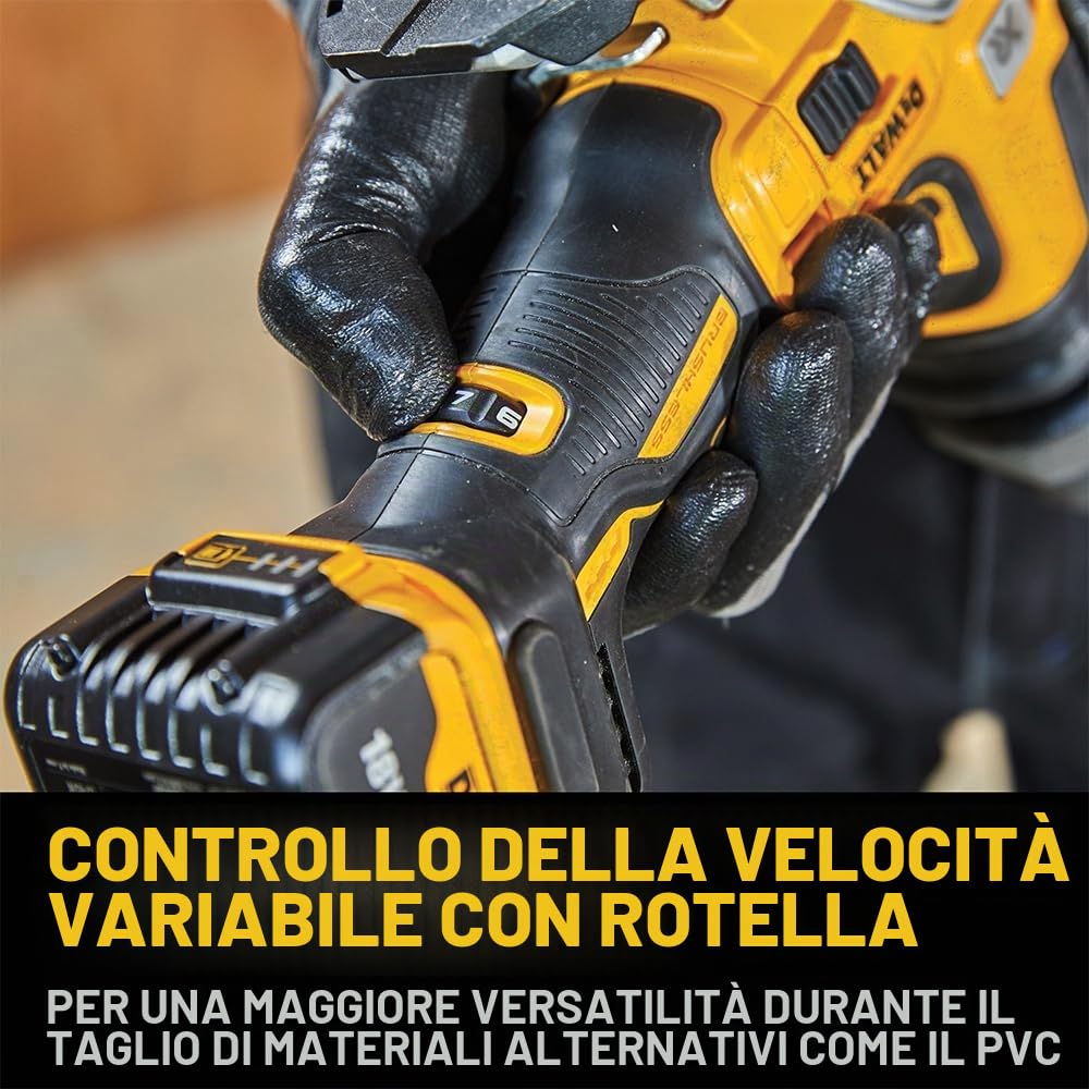 DEWALT Seghetto alternativo 18V Motore BRUSHLESS, DCS335NT-XJ