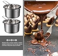 Vista 7 de EXCEART Olla de fusión de velas doble para derretir queso y mantequilla de cera de chocolate, olla de acero inoxidable de 11.02 pulgadas con mango
