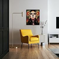 Vista 6 de CAYUDEN - Pintura por números para adultos, 16 x 20 pulgadas, pintura acrílica por números para adultos, principiantes, niños, Calavera Girl Kit