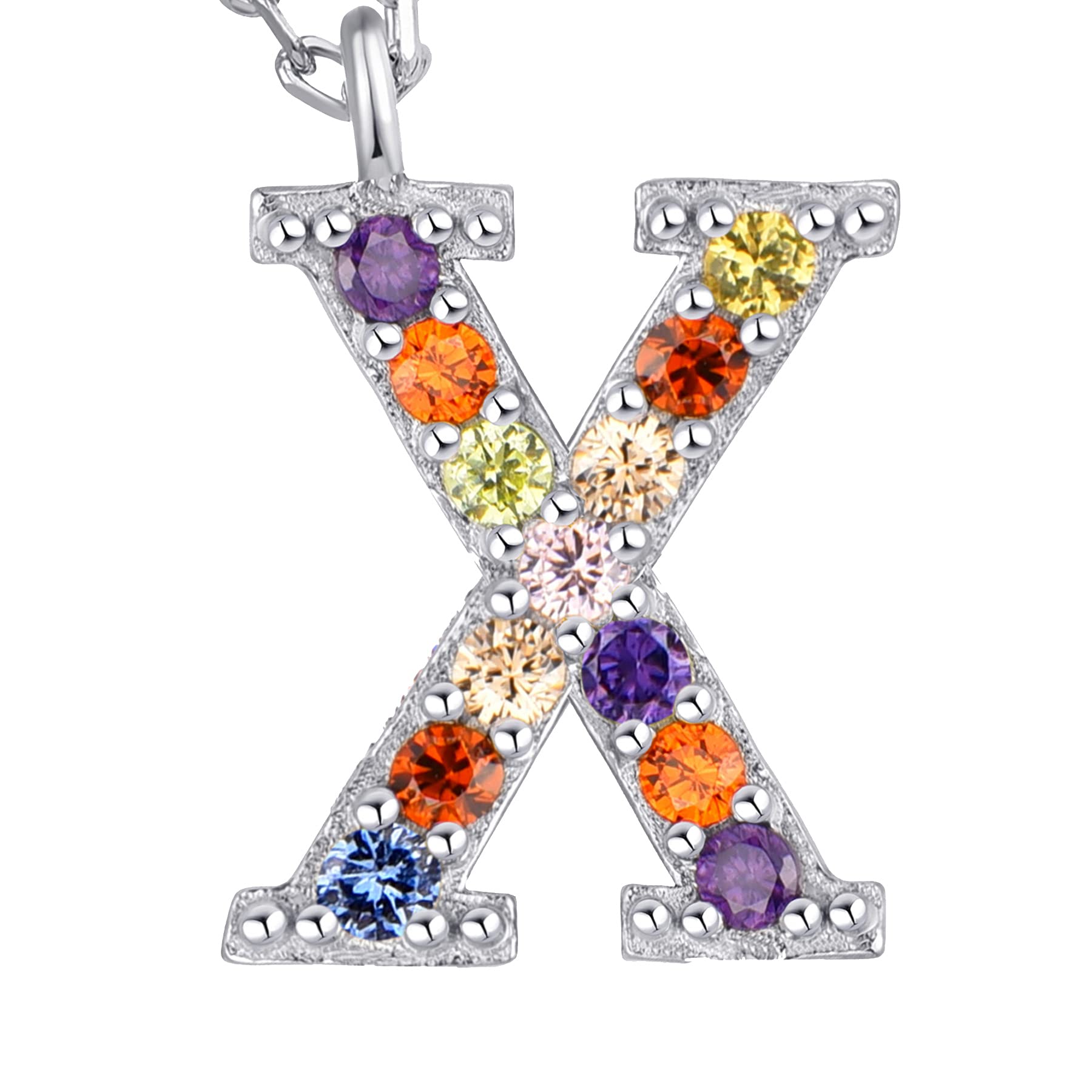 Starchenie Dainty Initial Necklaces for Women Sterling Silver 26 Letters Alphabet Charm Pendant with Cubic Zirconia