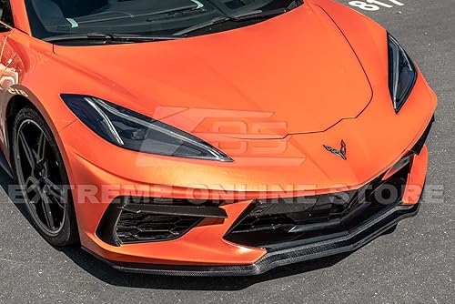 Miniatura 6 de Repuesto para Chevrolet Corvette C8 2020 | GM Z51 Style 1 pieza diseño de fibra de carbono parachoques delantero inferior divisor de labio inferior