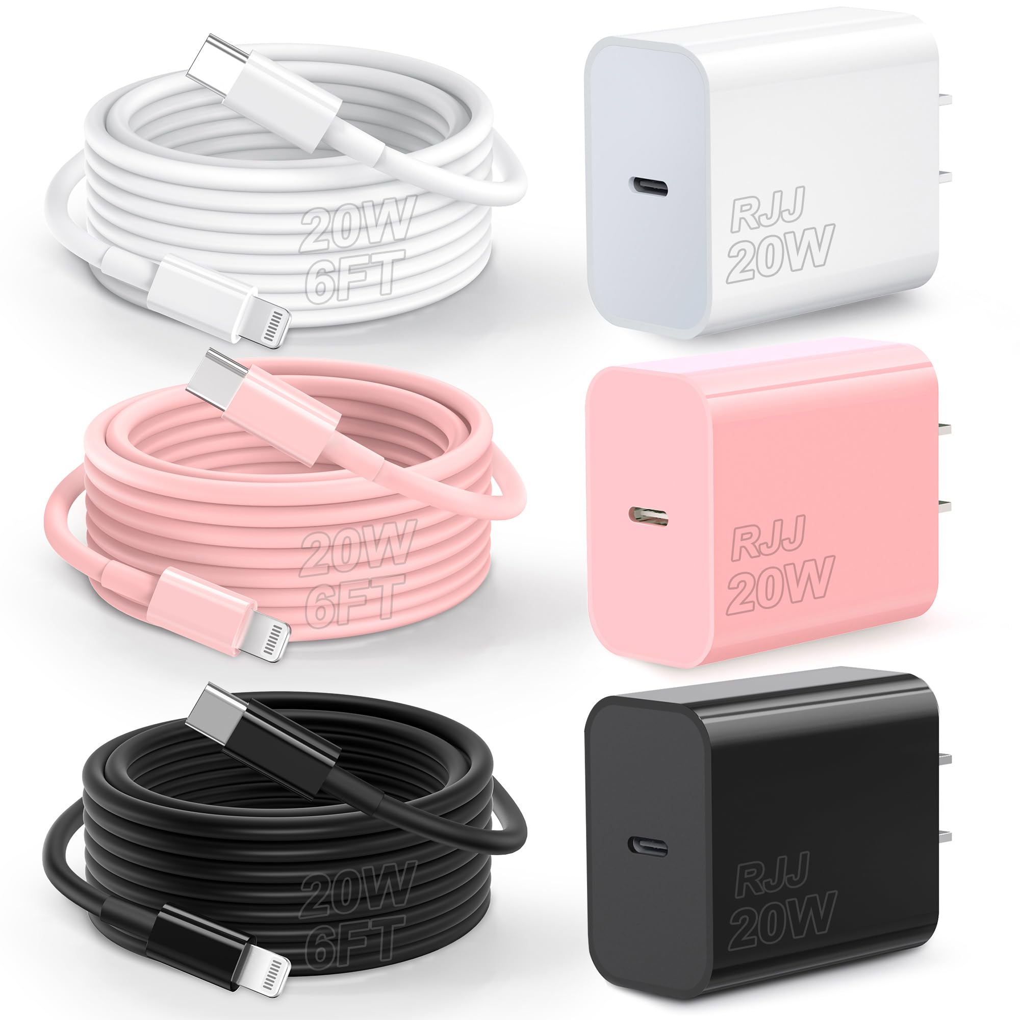 Amazon.com: RJJ for iPhone Fast Charger 20W USB-C Wall Charger Block ...