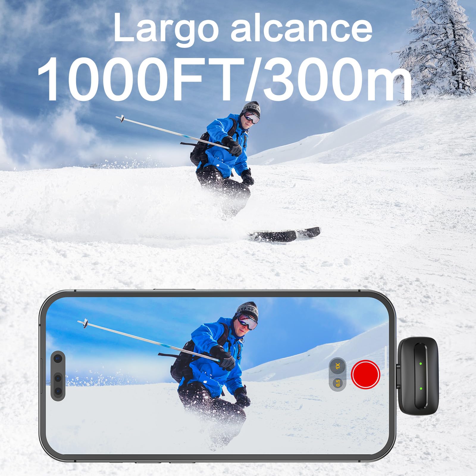 ZealSound Mini Micrófono Inalámbrico(2TX+3RX), micrófono de Solapa para *Phone *Pad cámara DSLR PC, 48 kHz/24 bits con cancelación de Ruido Activa, 300 m, 40 Horas, Hi-Fi Audio, micrófono para Vlog