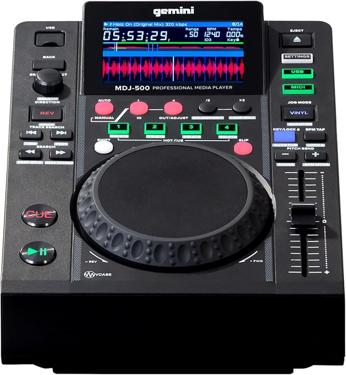 Gemini Sound MDJ-500 - Professional DJ Media Player, Compact Design with Full-Featured Performance, Compatible with Virtual DJ, Perfect for Beginners