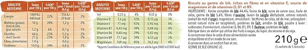 GERBLÉ – Biscuits Complets au Germe de Blé – Riches en fibres – Sans Huile de Palme – Nutri-Score B – 5 Sachets Individuels – 25 Biscuits – 210 g - 4