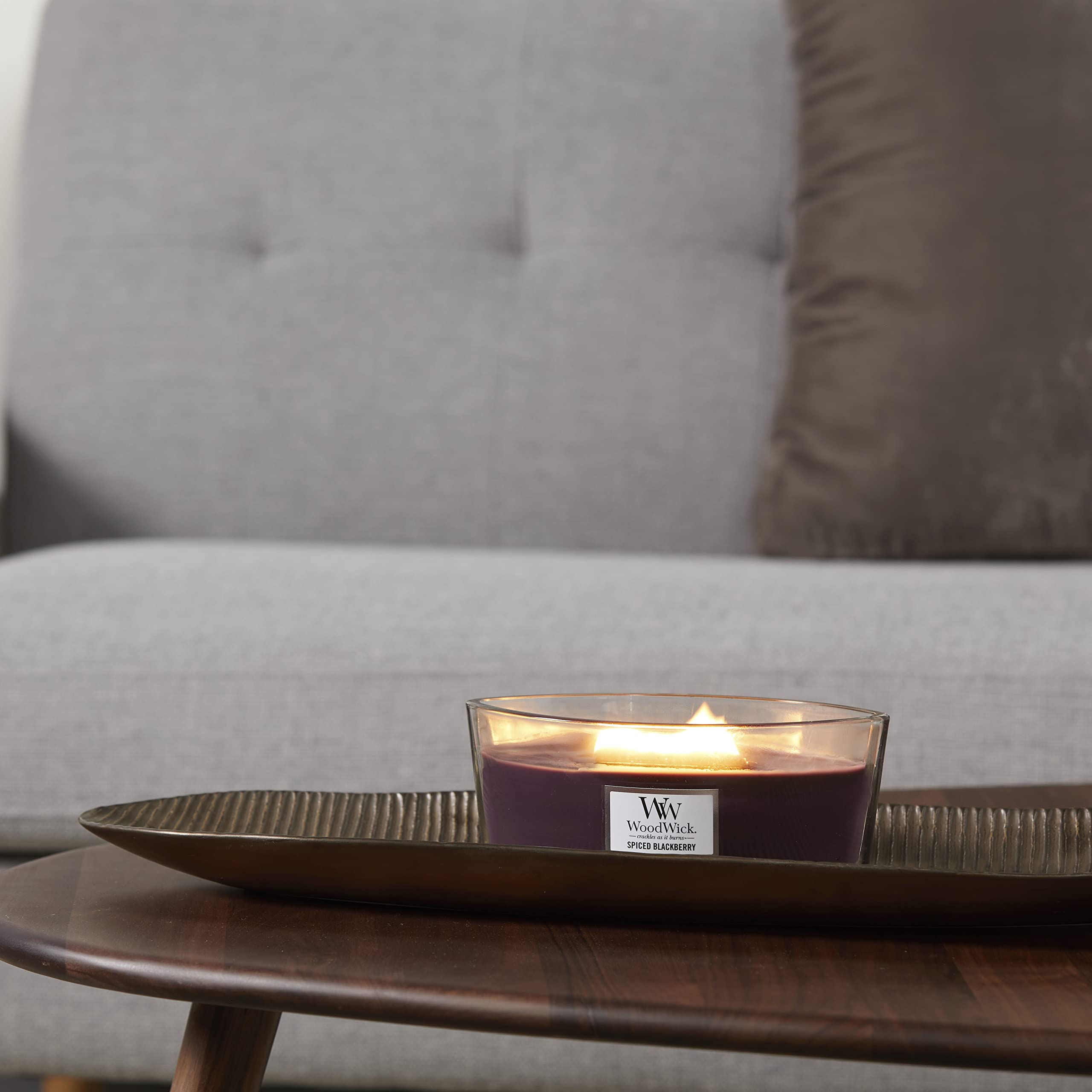 WoodWick Ellipse bougie parfumée avec mèche Hearthwick | Mûre épicée