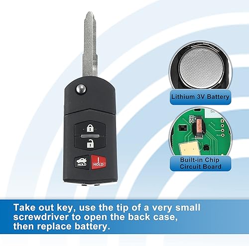 Miniatura 4 de X AUTOHAUX 2 unids 315MHz BGBX1T478SKE125-01 Reemplazo sin llave remoto de entrada remoto para Mazda 3 Seden 10-13 para Mazda 6 10-13 MX-5 Miata