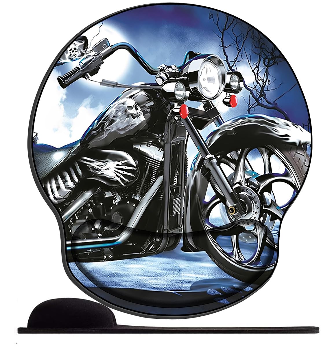 Mouse Pad with Wrist Rest Support, Gel Cute Ergonomic Mouse Mat Mousepad, Mouse Wrist Rest Pad for Laptop Computer Home Office Working Gaming Comfy-cool ghost motorcycle