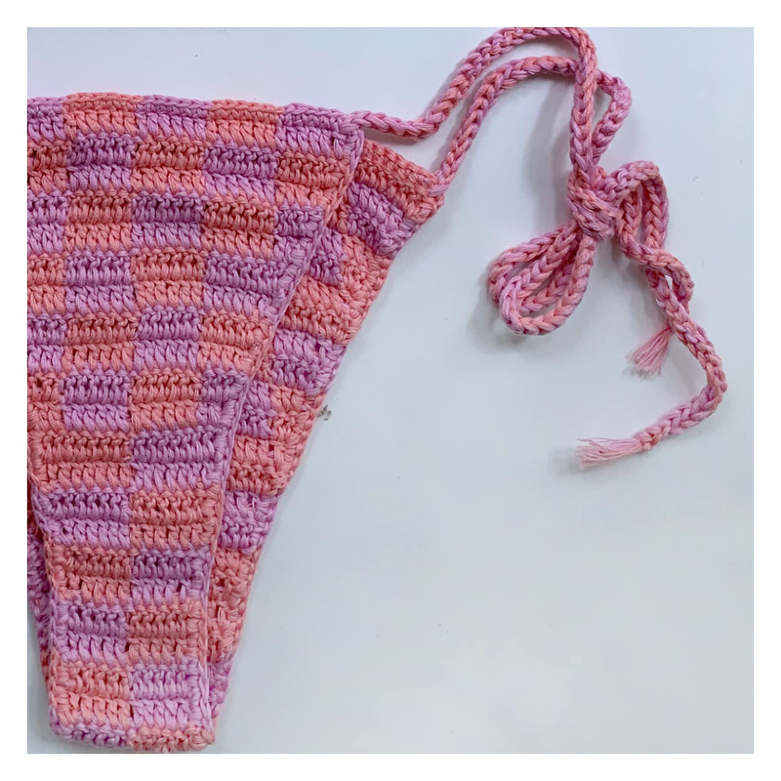 Conjunto De Bikini Rosa Traje De Baño De Copa Ajustable De Ganchillo Hecho A Mano Traje De Baño Sexy De Verano Sin Espalda Dividido Ropa De Playa Lencería