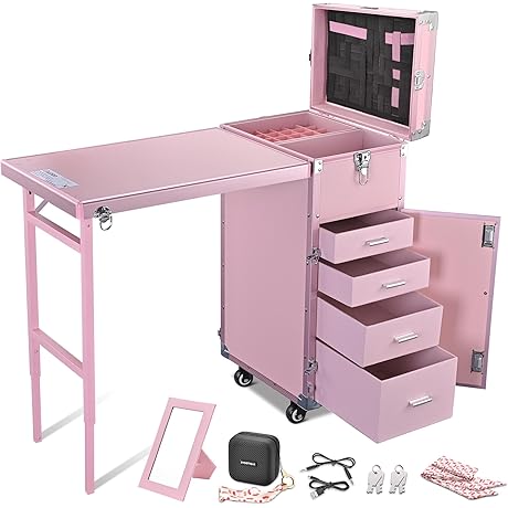 Rolling Manicure Table Super Storage Organizer for Color Street