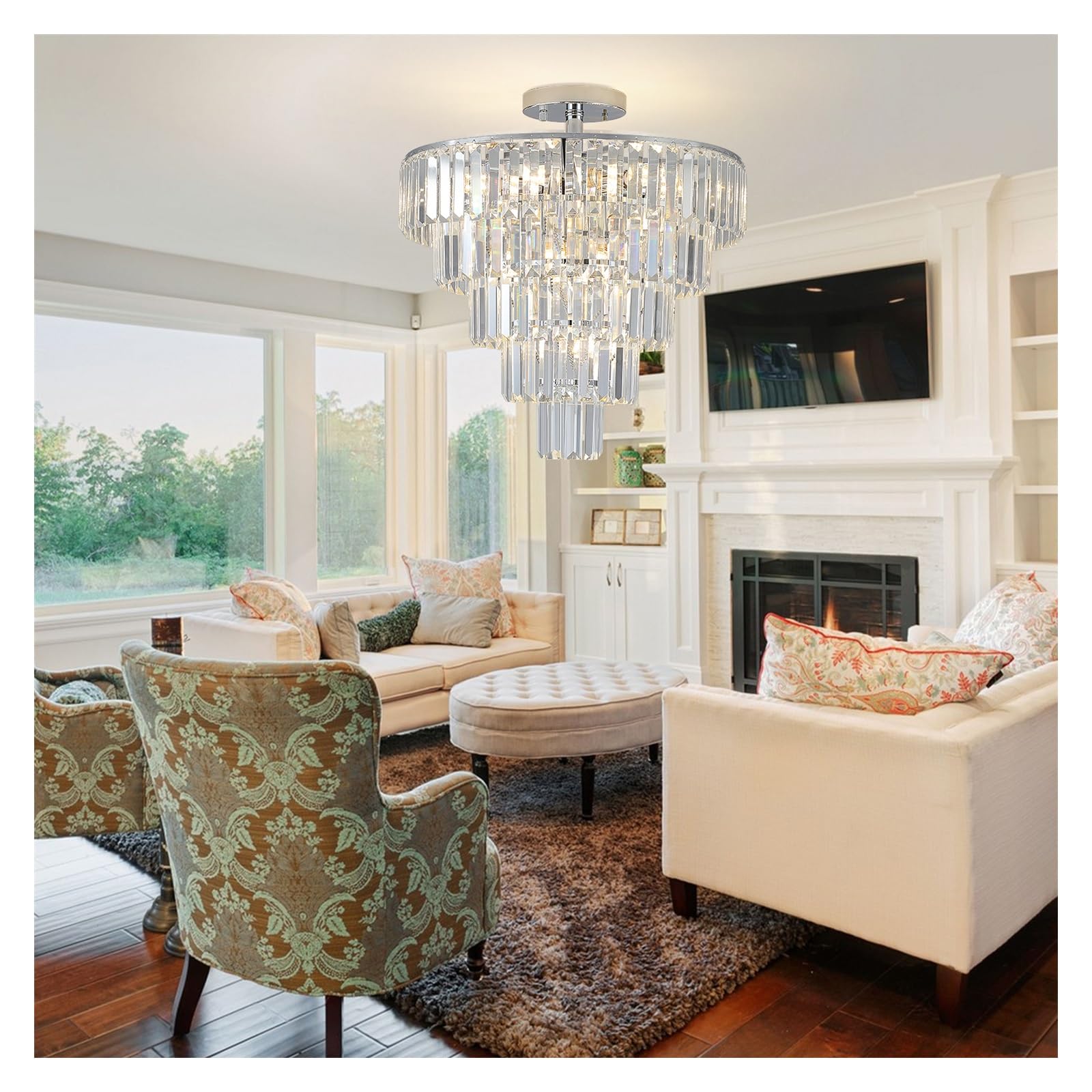 Lustre de luxe en cristal K9 pour remplacer un éclairage de salon sombre