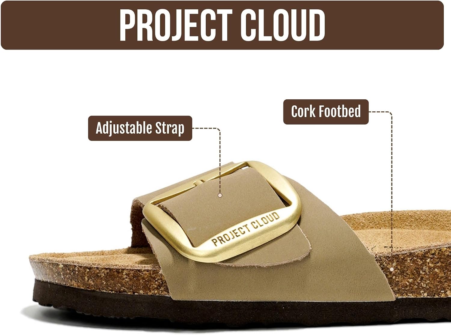 Project Cloud 100% Genuine Leather Sandals Women Comfortable Womens Slides image 4