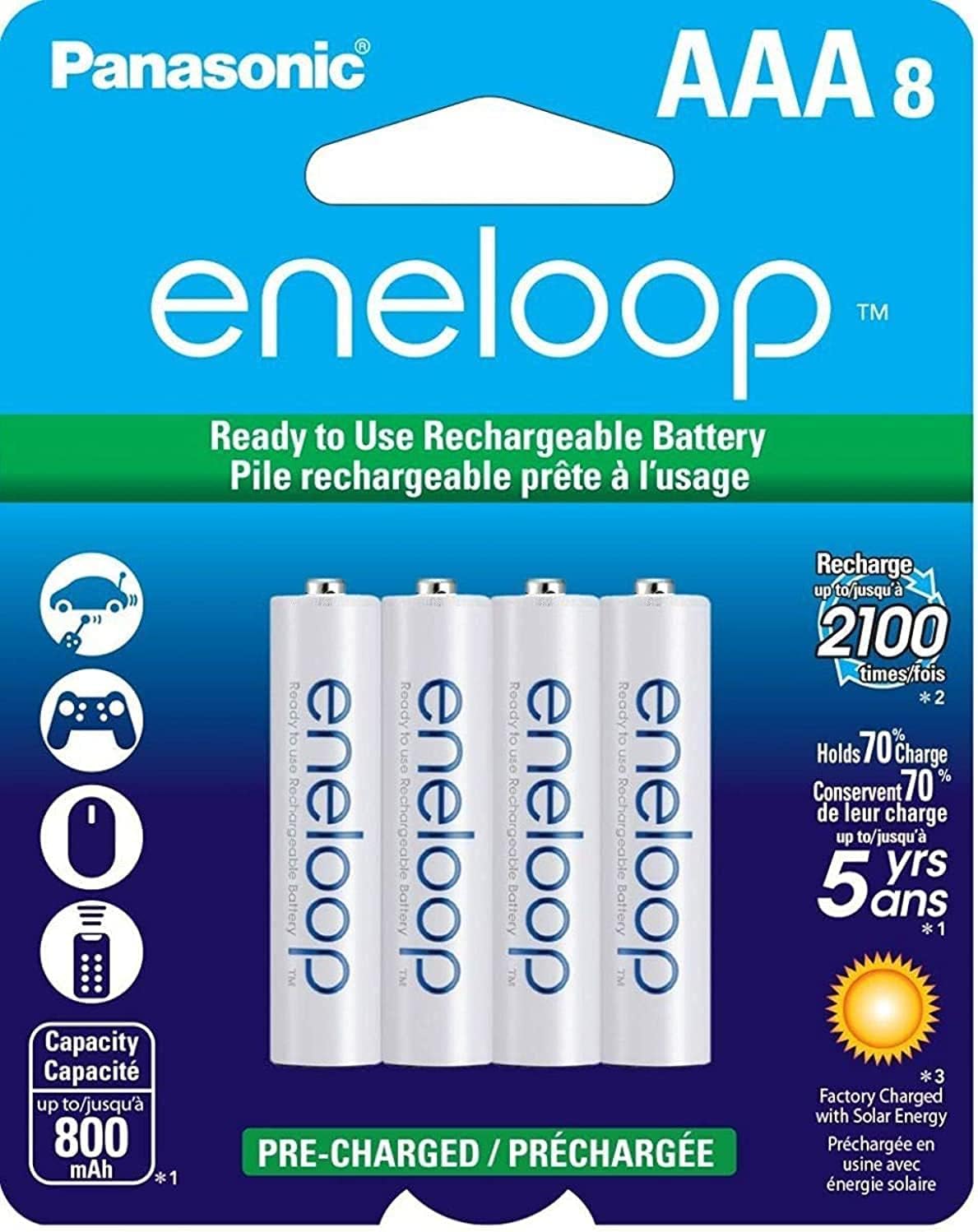 ุจุทุงุฑูุงุช ุจุงูุงุณูููู ุงููููุจ ุญุฌู
eneloop Rechargeable Batteries AAA