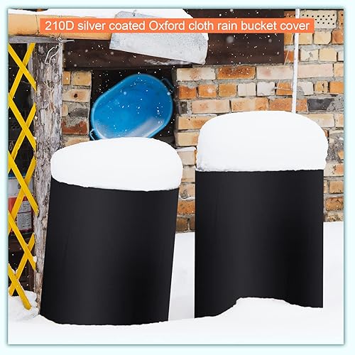 Miniatura 6 de Cubierta para Tambor de 55 Galones, Cubierta de Barril de Almacenamiento de Agua de Tela Oxford 210D, 25 x 37 Pulgadas, Tapa de Cubo Impermeable