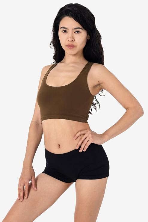 LOS ANGELES APPAREL Womens 8383GD Garment Dye Cotton Spandex Crop Tank - Cropped Tank Top