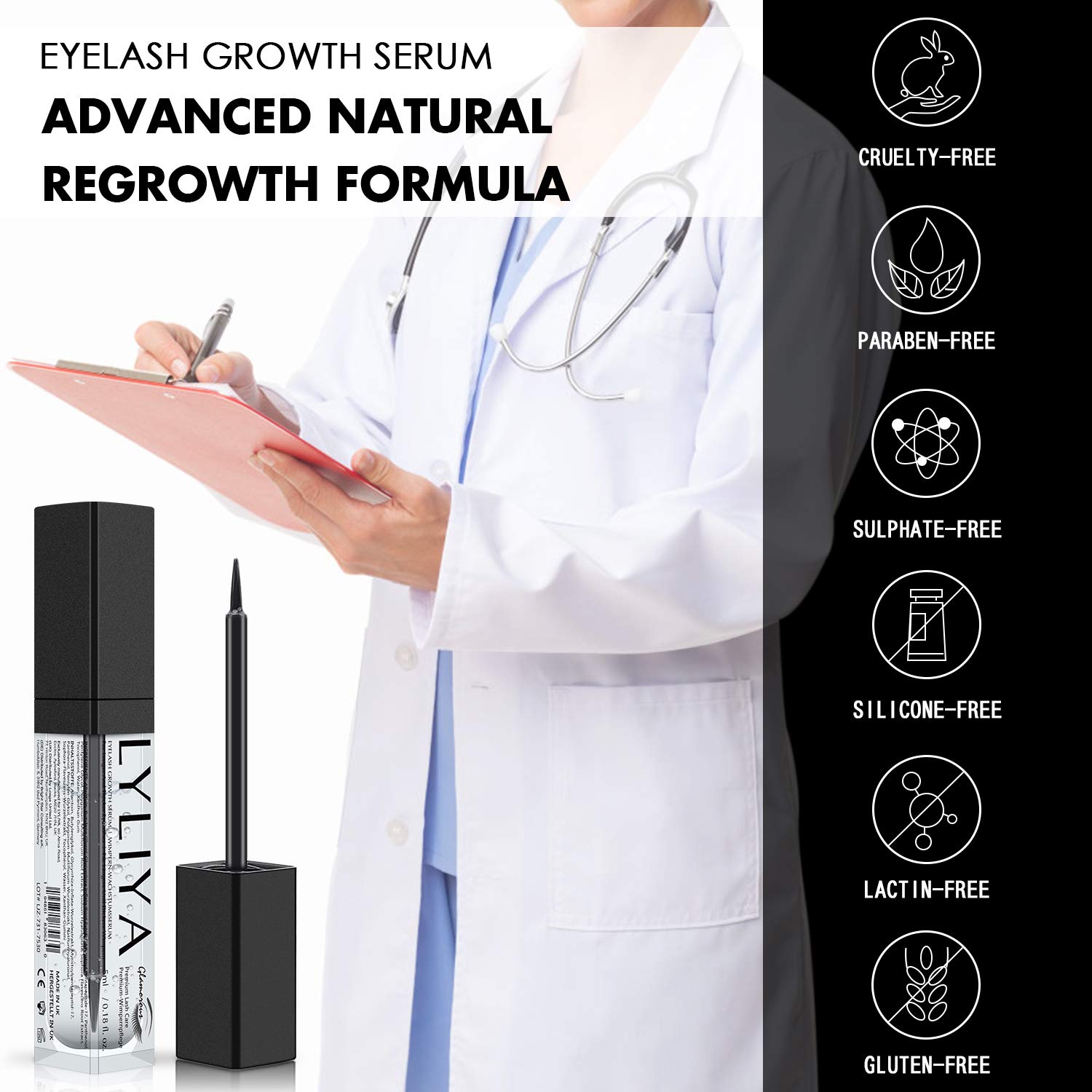 Amazing Formula XL 8ml Eyelash Growth Serum – Advanced Formula for Fuller & Longer Lashes with Vitamins & Natural Ingredients