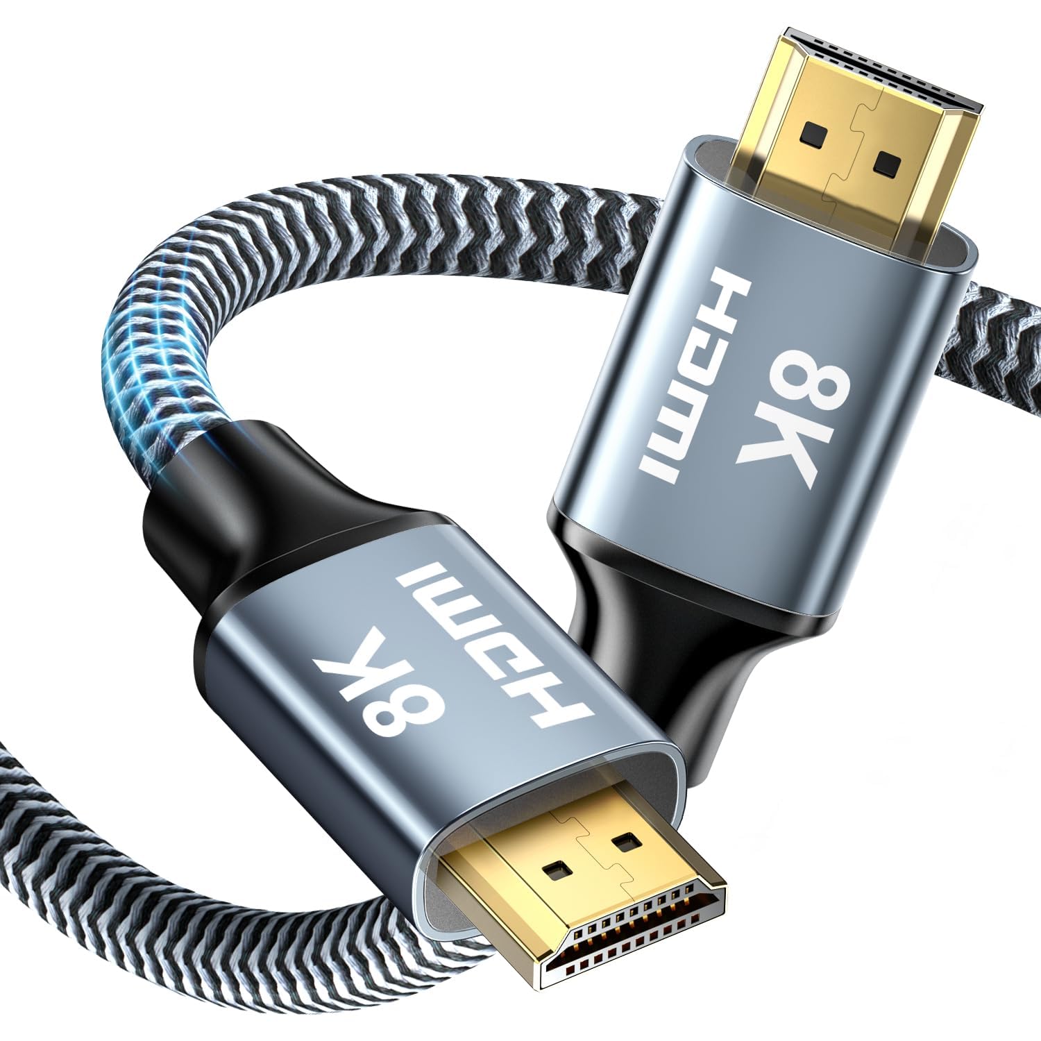 Cable HDMI 2.1 8K 15m Certificado para TV y Portátil | 48 Gbps de Alta Velocidad, 8K@60Hz y 4K@120Hz para Gaming, Compatible con PS5, PC y Monitores, HDCP 2.2/2.3, eARC y HDR