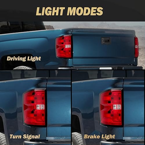 Miniatura 5 de Conjunto de luz trasera compatible con Chevy Silverado 1500 2500HD 3500HD 2014-2018, GMC Sierra 3500HD lado izquierdo sin bombilla