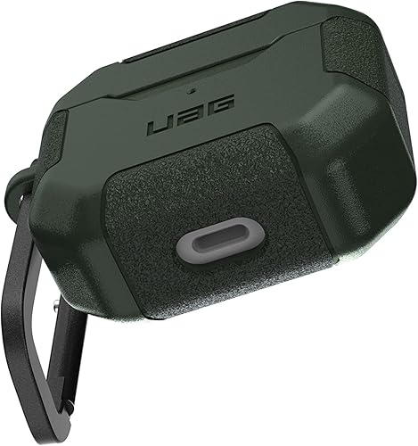 Miniatura 5 de URBAN ARMOR GEAR Funda para Apple AirPods de tercera generación (a prueba de golpes, mosquetón incluido, compatible con carga MagSafe), Scout Olive