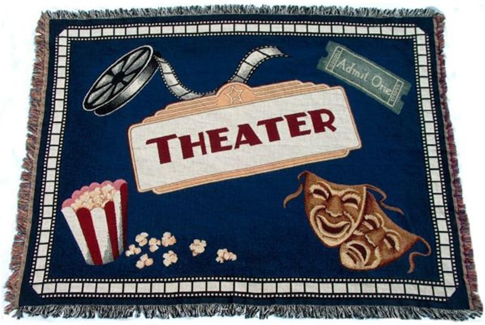 Stargate BLANKFULLBLU-V1 Theater Deluxe Throw Blanket in Blue/Navy Tapestry Cotton, Home Variety
