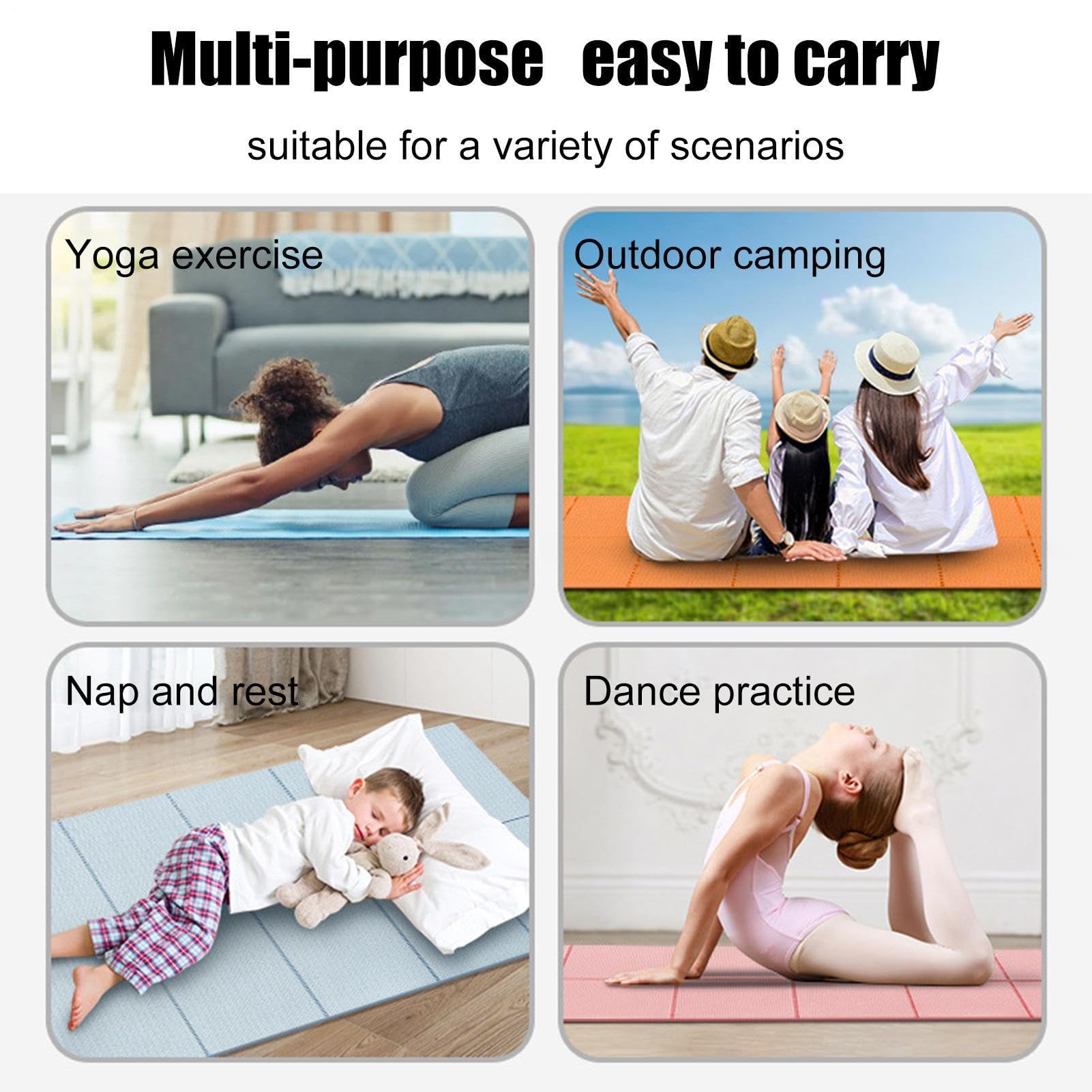 Tapis Camping Pliable Antidérapant Haute Résilience Lavable | Tapis De Camping Portables Pour Pour Yoga Pilates Fitness Maison Gym Extérieur Randonnée Pique-Nique Plage
