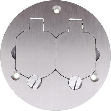 Legrand Wiremold Ratchet-Pro Duplex Cover Plate for Carpe Aluminum 1 Pack | Commercial and Residential Floor Box, Wood or Concrete Floor, Accomodates Low Vorlate and Power, Low Profile, Durable