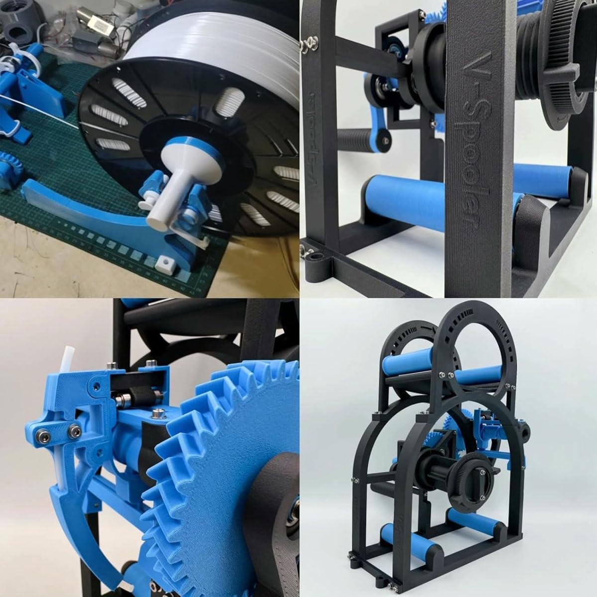 Przemysłowy filtr filamentu 3D, ręczny nawijacz szpuli bez plątania, uniwersalny nawijacz drutu/nici spawalniczych do szpul 20 cm, dla entuzjastów druku 3D, artystów tekstyliów