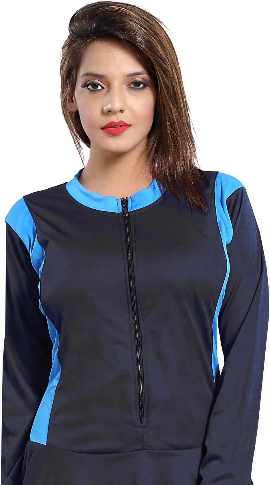 MitushiFull Body Ladies Swimsuit Padded Black_TBlue