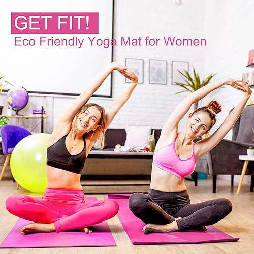 Miniatura 5 de Funtery Paquete de 16 alfombrillas de yoga de 0.118 pulgadas de grosor, alfombrilla de entrenamiento antideslizante para mujeres, gimnasio, hogar,