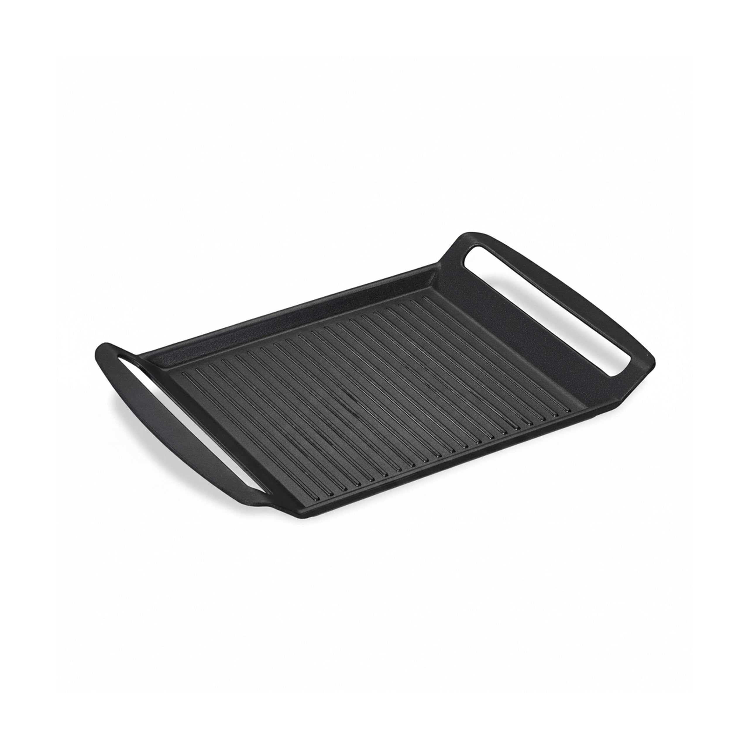 Relaxdays Piastra di Cottura, per Fornelli di Vetro e Elettrici, Grigliare Carne Pesce Verdura LxP 23x26 cm, Antracite