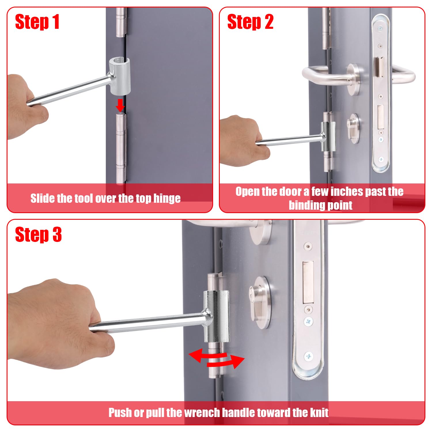 Chiave Regolazione Cerniere Porte 14-18mm Con Guanti - Strumento Per Allineamento Cerniere Acciaio