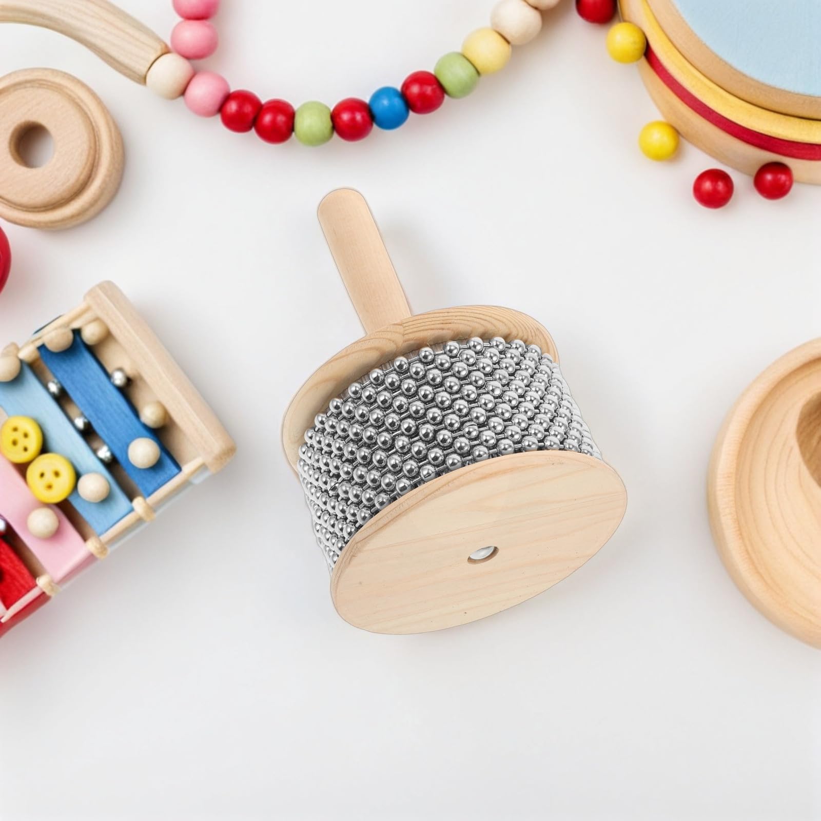 Hemobllo Cabasa Holz Schlaginstrument für Anfänger und Erwachsene Langlebiges Percussion Musikinstrument für Musikunterricht Übung und Gruppen Vielseitig Einsetzbar