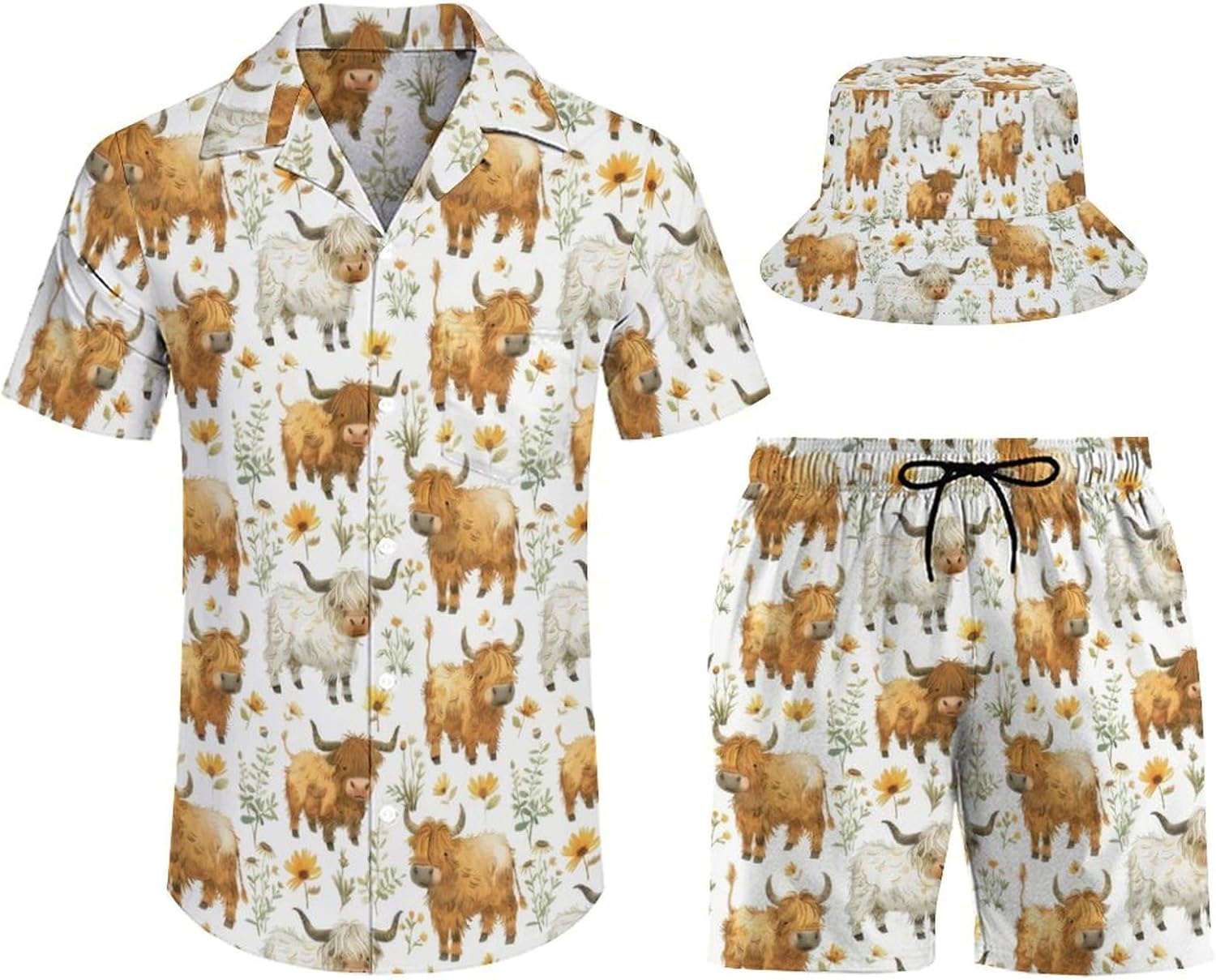 Flowers Summer Beach Shorts 80s 90s Men's Swim Trunks Printed Beach Shorts