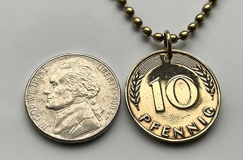 Miniatura 5 de 1949 Alemania Deutschland 10 Pfennig moneda colgante roble plántula plantación de árboles jardinería Berlín Hamburgo Múnich Colonia Frankfurt