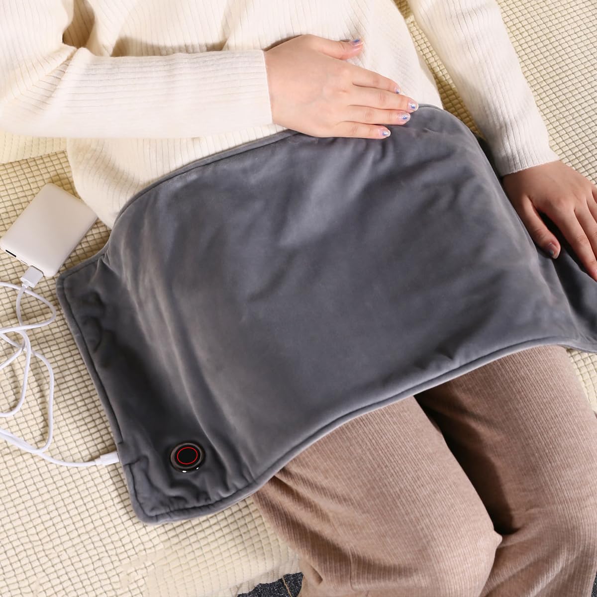 Almohadilla térmica para Manta eléctrica, Calentador Corporal con calefacción USB (30x60 cm), Mantas eléctricas con calefacción, Almohadilla Lumbar Individual, Uso en el hogar - Green