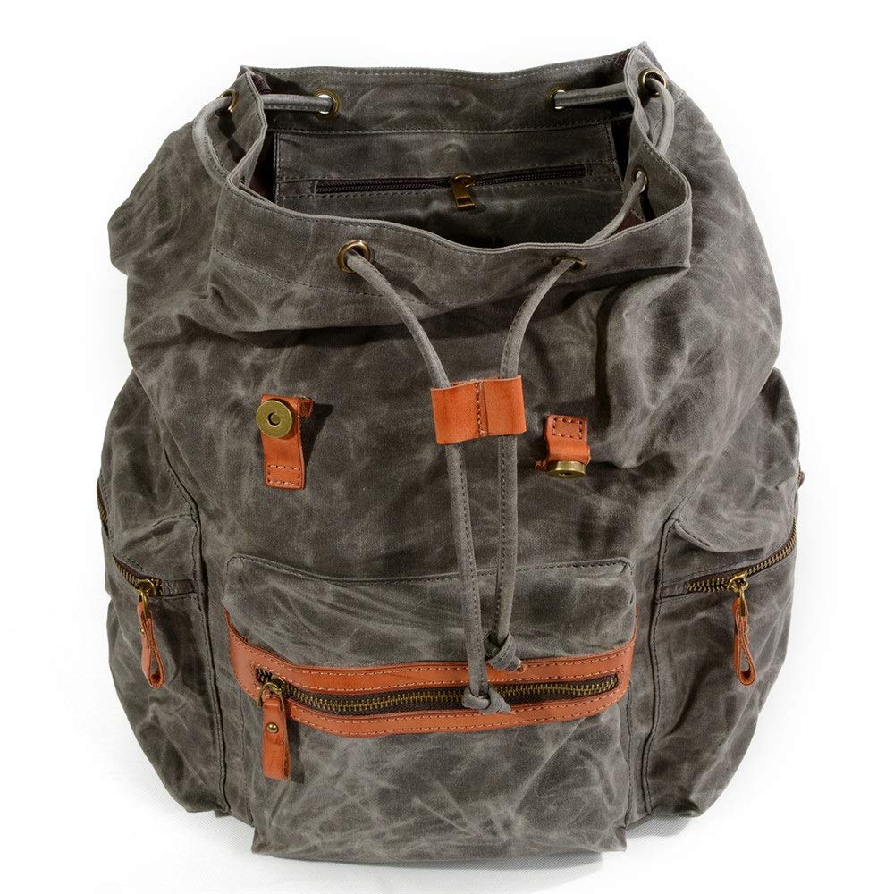 Mochila Informal de Cuero Para Hombre Mochila casual mochila senderismo de(Schwarz)