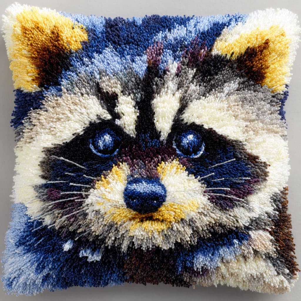 WallustrioaW Latch Hook Kits for Adults,Animal Raccoon