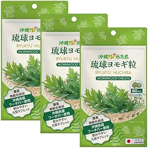 琉球ヨモギ粒 3袋 (60粒×3袋) よもぎ粒 沖縄県産 フーチバー 沖縄にこにこ元気島 ヨモギ サプリメント