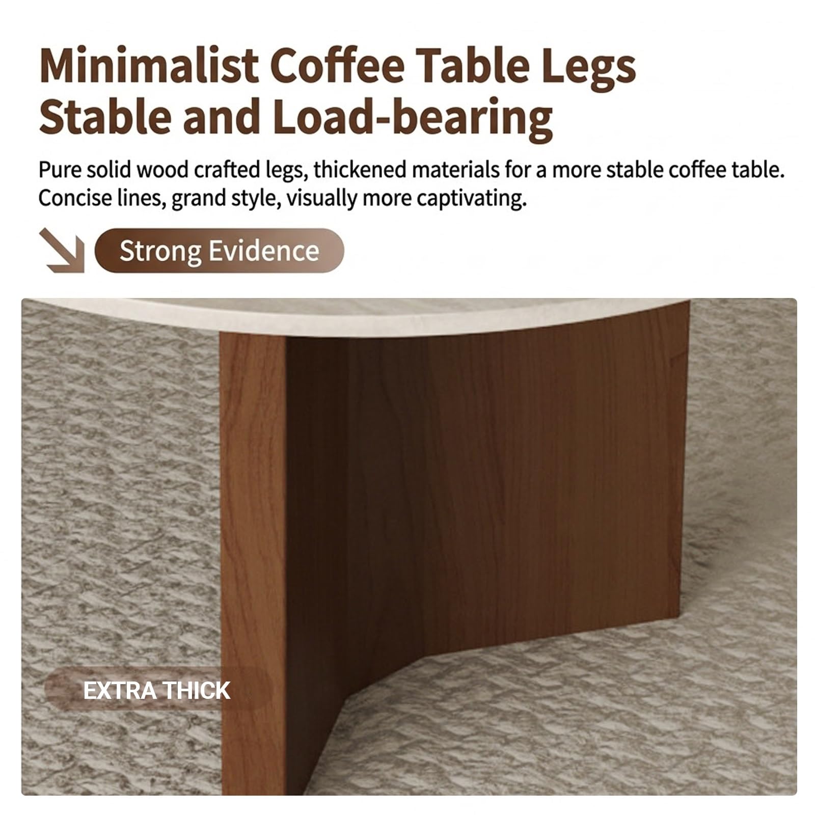 Mesa de Centro Ovalada para Sala Moderna, Tablero Piedra sinterizada, Base Madera Maciza, Mesa Minimalista para salón, Cocktail Tables para Apartamentos pequeños(100cm/39.4in)