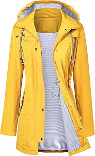 Raincoat Women Waterproof Long Hooded Trench Coats Lined Windbreaker Tra...